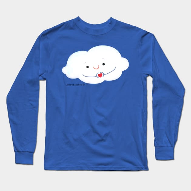 Cloud doing a heart with hands Long Sleeve T-Shirt by julianamotzko